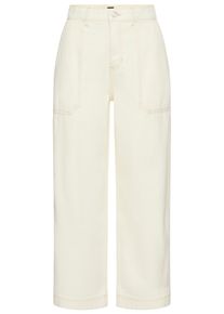BOSS Orange Damen Weite Jeans "Marlene High Rise, Premium Damenmode", beige, casual, Gr. 25, unifarben, Denim/Jeans, Obermaterial: 91% Baumwolle, 9%