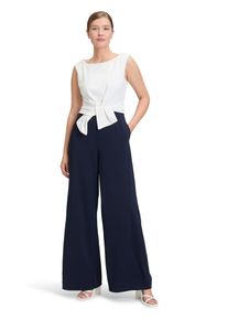 Vera Mont Damen Overall "Vera Mont Jumpsuit mit weitem Bein", blau, elegant, Gr. 42, Cru00eape, Obermaterial: 95% Polyester, 5% Elasthan. Futter: