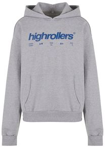 MisterTee Herren Kapuzensweatshirt "MisterTee Highrollers Oversize Hoody", grau, Gr. M, bedruckt, 100% Baumwolle, Sweatshirts