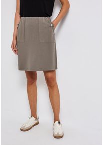 Street One Damen Minirockschwarz tumbled beige, casual, Gr. 36, unifarben, Obermaterial: 73% Viskose, 24% Polyester, 3% Elasthan, Röcke, mit