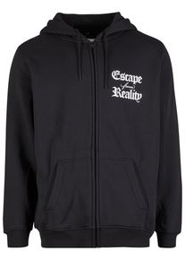 MisterTee Herren Sweatjacke "MisterTee Escape From Reality Zip Hoody", schwarz, Gr. S, 65% Baumwolle, 35% Polyester, Sweatjacken