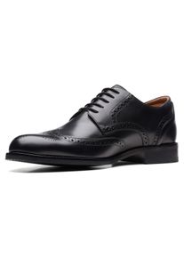 Clarks Herren Budapester "Craft Arlo Limit", Gr. 43, schwarz, Leder, Lyralochung, elegant, Schuhe, Business Schuh, Schnürschuh mit Softfußbett