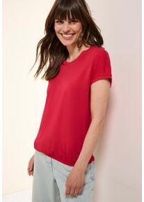 Cecil Damen T-Shirtglazed apple rot, casual, Gr. S, unifarben, Jersey, Obermaterial: 50% Baumwolle, 50% Modal, Shirts, mit elastischem Bund