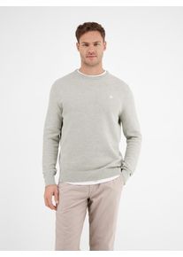 Lerros Herren Strickpulloverbroken weiß melange, casual, Gr. L, meliert, Strick, Obermaterial: 100% Baumwolle, Pullover, mit Logo Stickerei