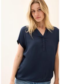 Cecil Damen Kurzarmbluseurban navy blau, casual, Gr. S, unifarben, Obermaterial: 100% Viskose, Blusen, mit elastischem Bund