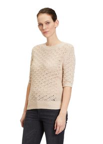 BETTY & CO BETTY & CO Damen Kurzarmshirt "Betty & Co Strickpullover mit Rundhalsausschnitt", grau, feminin, Gr. 36, Strick, Obermaterial: 100% Baumwolle.,