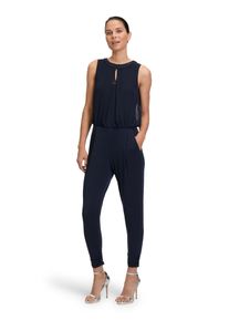 Vera Mont Damen Overall "Vera Mont Jumpsuit mit Cut-Outs", blau, elegant, Gr. 38, Jersey, Obermaterial: 95% Polyester, 5% Elasthan. Besatz: 100%