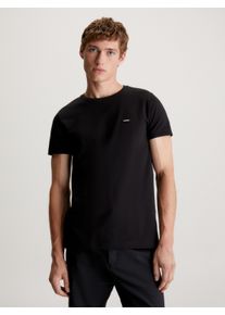 Calvin Klein Herren T-Shirt "STRETCH SLIM FIT T-SHIRT", schwarz, casual, Gr. XXL, unifarben, Single Jersey, Obermaterial: 96% Baumwolle, 4% Elasthan,