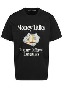 MisterTee Herren T-Shirt "MisterTee Money Talks Oversize Tee", schwarz, casual, Gr. XL, bedruckt, 100% Baumwolle, Shirts