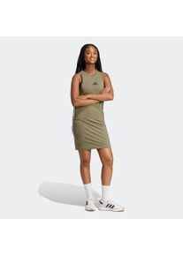 Damen Shirtkleid "W FI SL DRESS", grün, sportlich, Gr. L, adidas Sportswear, Obermaterial: 90% Baumwolle, 10% Elasthan, Kleider