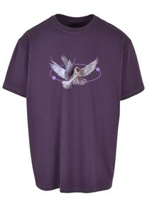 Herren Kurzarmshirt "Upscale by Mister Tee Herren Vive la Liberte Oversize Tee", lila, casual, Gr. XXL, UPSCALE BY MISTER TEE, unifarben, 100%