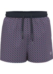 Bugatti Herren Badeshorts "Janus", blau, sportlich, Gr. M, gemustert, Polyester, Badehosen, Alloverprint, Logostickerei linkes Bein