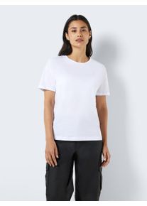 Noisy may Damen Kurzarmshirt "NMBRANDY S/S TOP NOOS", weiß, modisch, Gr. L, unifarben, Jersey, Obermaterial: 100% Baumwolle, Shirts
