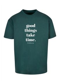 Merchcode Herren T-Shirt "Merchcode Herren Good Things Take Time Heavy Oversize Tee", grün, casual, Gr. XXL, bedruckt, 100% Baumwolle, Shirts