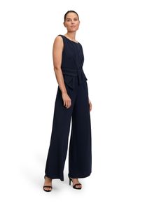 Vera Mont Damen Overall "Vera Mont Jumpsuit mit weitem Bein", blau, elegant, Gr. 38, Cru00eape, Obermaterial: 95% Polyester, 5% Elasthan. Futter: