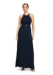 Vera Mont Damen Abendkleid "Vera Mont Abendkleid rückenfrei", blau, festlich, Gr. 38, Chiffon, Obermaterial: 100% Polyester. Futter: 100% Polyester.,