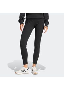 Damen Trainingstights "W LNG RIB LEG", schwarz, sportlich, Gr. XL, adidas Sportswear, Obermaterial: 45% Baumwolle, 45% Viskose, 10% Elasthan, Hosen