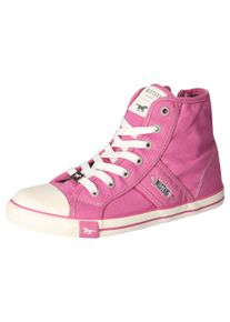 Mustang Shoes Damen Sneaker, Gr. 37, rosa, Textil, Lederimitat, sportlich, Schuhe, High Top-Sneaker, Schnürschuh mit Label in der Laufsohle