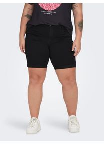 Only CARMAKOMA Damen Jeansshorts "CARTHUNDER LIFE REG LONG SHORTS DNM", schwarz, casual, Gr. 44, unifarben, Web, Obermaterial: 53% Viskose, 29%