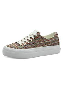 Tamaris Damen Plateausneaker, Gr. 37, bunt, Textil, Lederimitat, sportlich, Schuhe, Freizeitschuh, Halbschuh, Schnürschuh mit Logo an der Ferse