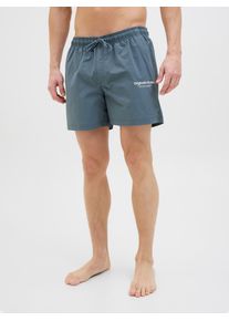 Jack & Jones JACK & JONES Herren Badeshorts "JPSTNAXOS JJSWIM SHORTS VESTERBRO SN", grau, modisch, Gr. S, unifarben, Mesh, Polyester, Badehosen