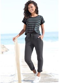ELBSAND Damen Sweathose "Brinja", grau, casual, Gr. XL, unifarben, angeraute Sweatware, Obermaterial: 95% Baumwolle, 5% Elasthan, Hosen, mit