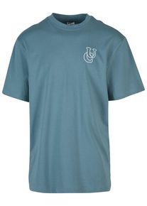 Urban Classics Herren T-Shirt "Urban Classics UC Shiny Logo Tall Tee", blau, casual, Gr. 5XL, bedruckt, 100% Baumwolle, Shirts