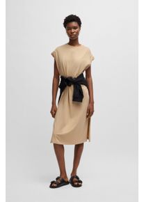 BOSS Orange Damen Jerseykleid "Edress Premium Damenmode", beige, modisch, Gr. M, unifarben, Jersey, Obermaterial: 55% Baumwolle, 37% Modal, 8%