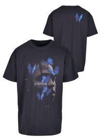 Herren Kurzarmshirt "Upscale by Mister Tee Herren Le Papillon Oversize Tee", blau, casual, Gr. XL, UPSCALE BY MISTER TEE, unifarben, 100% Baumwolle,
