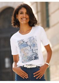 Classic Basics Damen Kurzarmshirt "Kurzarm-Shirt", bunt, Gr. 52, gemustert, mehrfarbig, bedruckt, metallic, 100% Baumwolle, Shirts