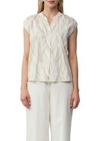 Damen Kurzarmbluse, beige, casual, Gr. 46, s.Oliver BLACK LABEL, bedruckt, Obermaterial: 71% Baumwolle, 25% Polyamid, 4% Elasthan, Blusen, mit