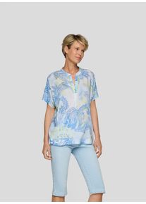 Rabe Damen Klassische Bluse "Bluse", blau, feminin, Gr. 52, gemustert, 100%Viskose, Blusen
