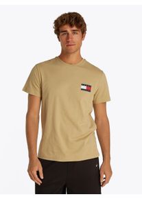 Tommy Jeans Herren T-Shirt "TJM SLIM ESSENTIAL FLAG TEE EXT"relic tan, casual, Gr. XXL, Single Jersey, Obermaterial: 100% Baumwolle, Shirts, Mit