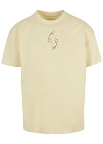 Merchcode Herren T-Shirt "Merchcode Herren Spring - Yin & Jang Fish Heavy Oversized Tee", gelb, casual, Gr. L, bedruckt, 100% Baumwolle, Shirts