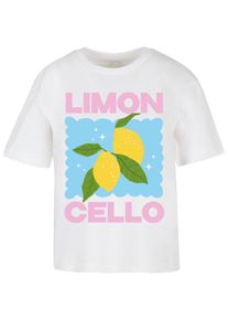 MISS TEE Herren T-Shirt "Miss Tee Damen Limon Cello Tee", weiß, casual, Gr. XS, bedruckt, 100% Baumwolle, Shirts