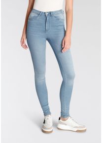 Only Damen High-waist-Jeans "ONLROYA HW SKINNY BJ13964", blau, modisch, Gr. L, Denim/Jeans, Obermaterial: 69% Baumwolle, 29% Elasthan, 2% Polyester,