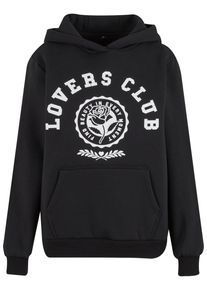 MISS TEE Damen Kapuzenpullover "Miss Tee Lovers Club Ladies Fluffy Hoody", schwarz, casual, Gr. L, mehrfarbig, 70% Baumwolle, 30% Polyester, Pullover