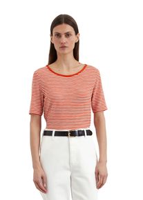 Marc O'Polo MARC O'POLO Damen T-Shirt, orange, casual, Gr. S, geringelt, Single Jersey, Obermaterial: 100% Baumwolle, Shirts