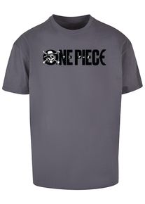 Merchcode Herren T-Shirt "Merchcode One Piece Jolly Roger Logo Oversize Tee", grau, casual, Gr. M, bedruckt, 100% Baumwolle, Shirts