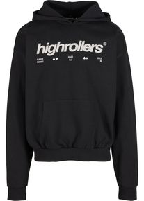 MisterTee Herren Kapuzensweatshirt "MisterTee Highrollers Oversize Hoody", schwarz, Gr. M, bedruckt, 100% Baumwolle, Sweatshirts