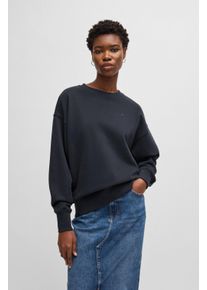 BOSS Orange Damen Sweatshirt "Eteia Premium Damenmode", blau, casual, Gr. S, unifarben, Strick, Obermaterial: 100% Baumwolle, Sweatshirts, oversized