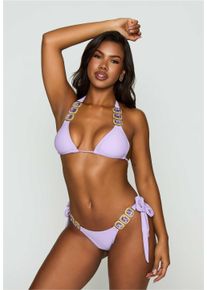 MODA MINX Damen Triangel-Bikini-Top "Boujee Triangel Top", lila, feminin, Gr. XS, unifarben, 82% Polyamid, 18% Elasthan, Bikini-Oberteile, mit