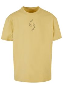 Merchcode Herren T-Shirt "Merchcode Herren Spring - Yin & Jang Fish Heavy Oversized Tee", gelb, casual, Gr. XL, bedruckt, 100% Baumwolle, Shirts