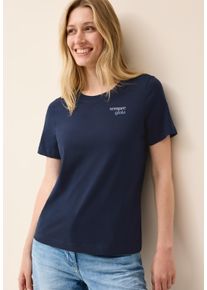 Cecil Damen T-Shirturban navy blau, casual, Gr. M, bedruckt, Obermaterial: 100% Baumwolle, Shirts, mit Wording