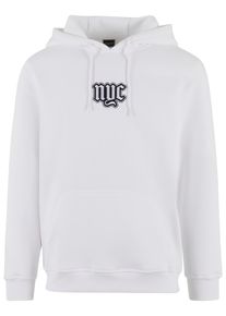 MisterTee Herren Kapuzensweatshirt "MisterTee NYC Old English Wording Patch Hoody", weiß, Gr. XXL, bedruckt, 65% Baumwolle, 35% Polyester, Sweatshirts