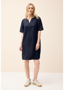 Cecil Damen Sommerkleid, blau, casual, Gr. XXL, unifarben, Stoff, 100% Leinen, Kleider, in Unifarbe