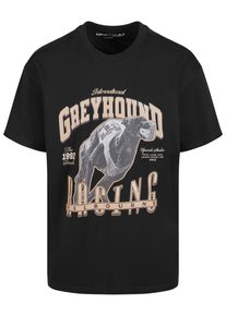 MisterTee Herren T-Shirt "MisterTee Greyhound Racing Oversize Tee", schwarz, casual, Gr. M, bedruckt, 100% Baumwolle, Shirts
