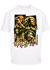 Merchcode Herren T-Shirt "Merchcode Bob Marley Jammin Live Oversize Tee", weiß, casual, Gr. XXL, bedruckt, 100% Baumwolle, Shirts
