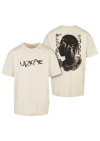 Herren T-Shirt "Upscale by Mister Tee Herren Giza Oversize Tee", beige, casual, Gr. S, UPSCALE BY MISTER TEE, unifarben, 100% Baumwolle, Shirts