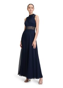 Vera Mont Damen Abendkleid "Vera Mont Abendkleid rückenfrei", blau, festlich, Gr. 36, Chiffon, Obermaterial: 100% Polyester recycelt., Kleider,